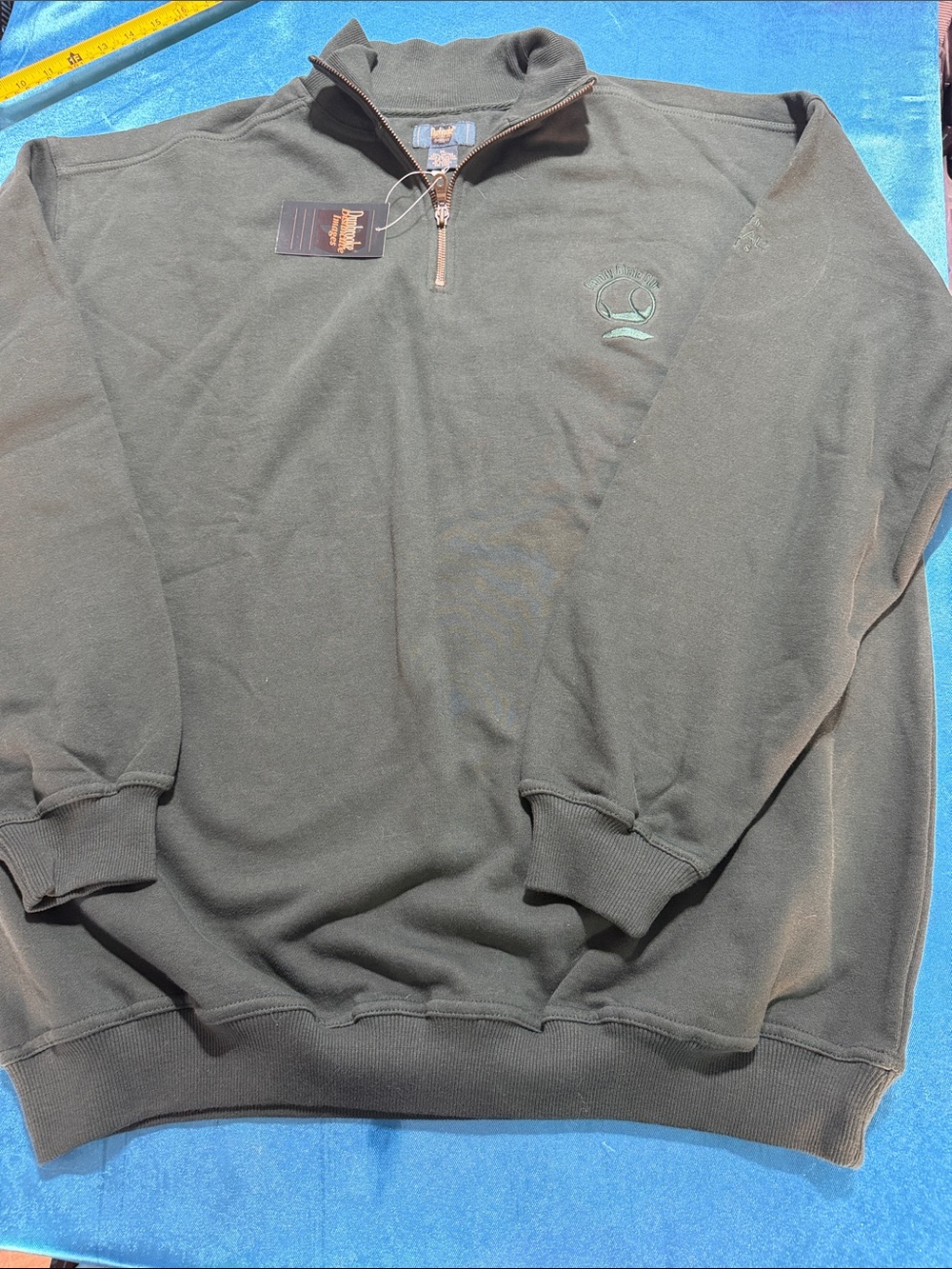 Dunbrooke Dark Olive Green Half-Zip Pullover Sweater